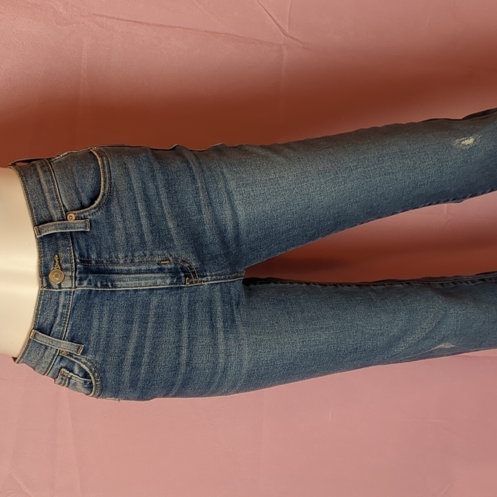 Fashion Nova Killing Em Softly Medium Blue Wash Side Split Jeans size 3 - Picture 2 of 10